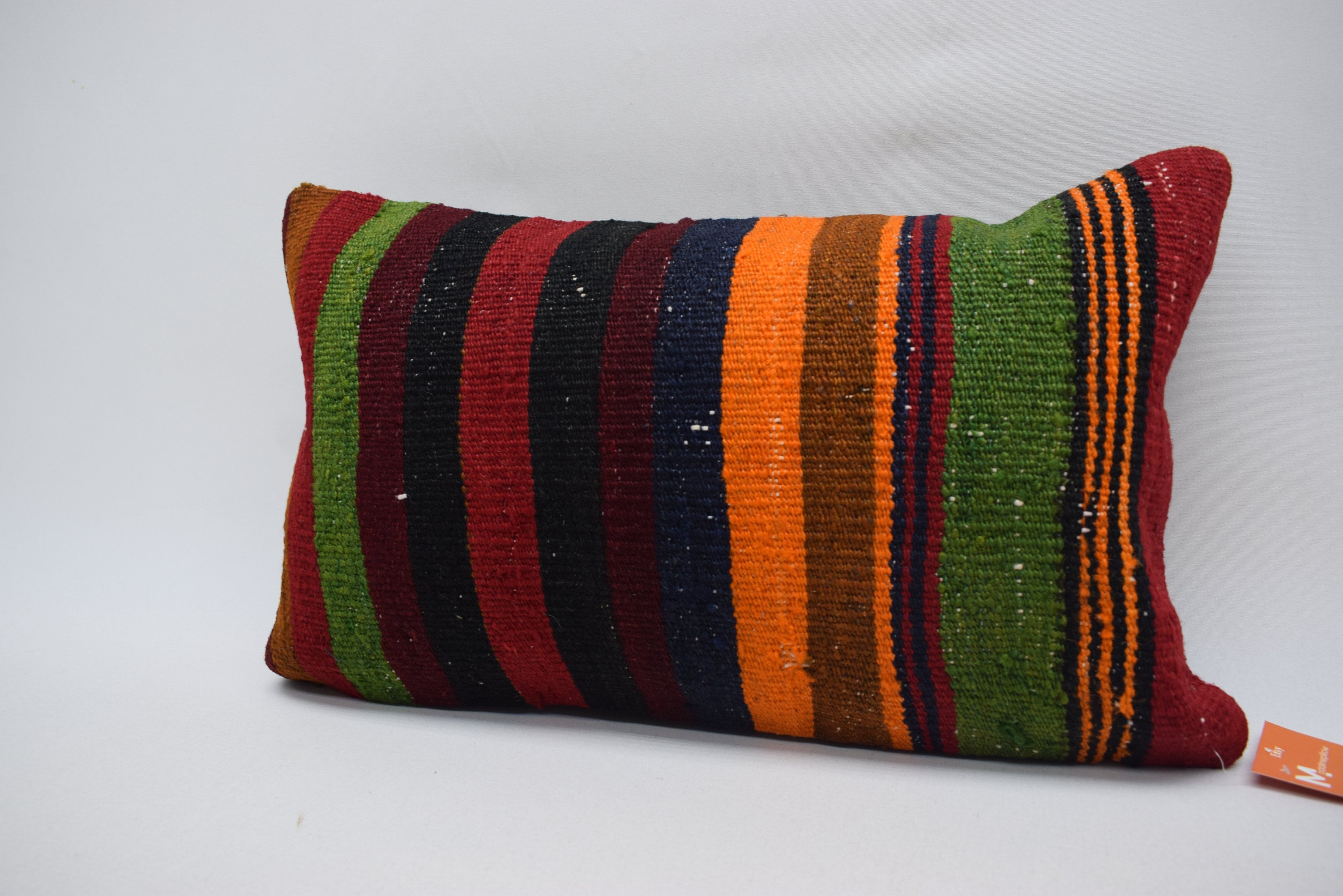 クッションカバー ストライプ キリム ストライプ柄クッション、素朴なキリム柄クッション、ボヘミアン風装飾