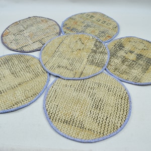 tovaglietta tappeto turco, set supla fatto a mano, servizio americano, tovaglietta 6 pezzi, tappetino per mouse, runner da tavolo, set lino 11x11, runner da tavolo, 02