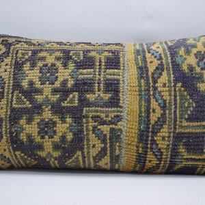 decorative rug pillow, sofa pillow, ethnic rug pillow, home decor pillow 12x24 anatolian carpet pillow, boho decor cushion cover 3539