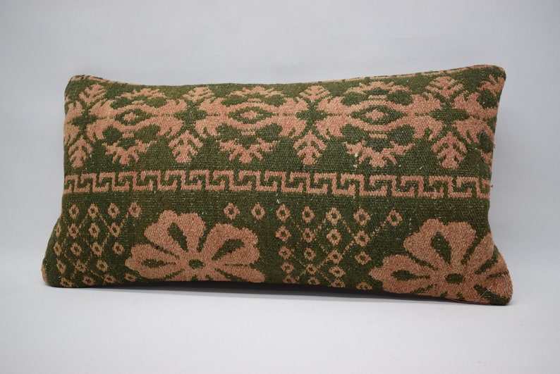 striped kilim pillow 12x24 tribal pillow tribal pillow nomadic wool pillow ethnic pillow 12x24 lumbar kilim aztec pillow 0995