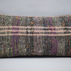 Kilim travesseiro lance travesseiro tecido à mão kilim travesseiro decoração de casa 10x20 anatolian kilim travesseiro chão capa de almofada 744