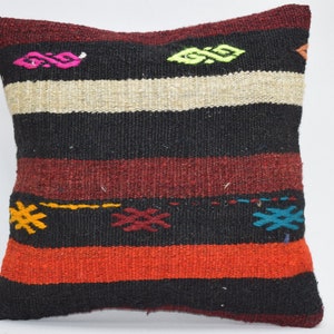 cuscino boho kilim, cuscino da lancio, cuscino kilim decorativo 14x14 per la casa, cuscino kilim azteco, copertura cuscino kilim nomade 1509