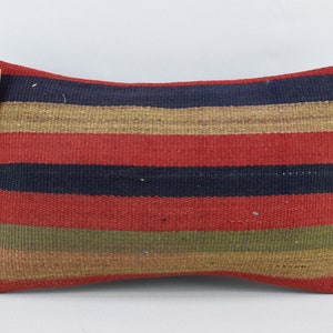 bohemian kilim pillow cover, striped pillow, turkish pillow, sofa pillow, organic wool pillow, kelim kissen, 12x20 kilim pillow cover, 3264