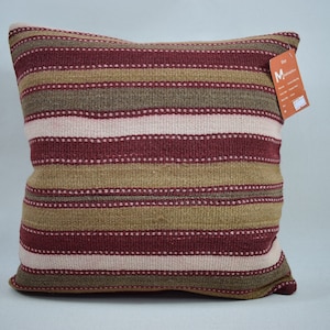 bohemian kilim pillow, anatolian kilim pillow, authentic pillow, coastal kilim pillow, turkey pillow 16x16 cushion cover, 10724