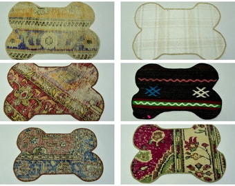 Handmade mat, Custom pet mat, Dog food mat, Pet supplies, Pet gifts, Pet food mat,Bone shaped mat, Puppy gift, Dog mat, Custom pet mat SET 9