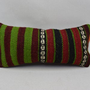 Türkisches Kelim-Kissen, handgefertigtes Kissen, Boho-Dekor, Boho-Design, Sofakissen, Bettkissen, osmanisches Kissen, 8 x 16 Kissenbezug, 880