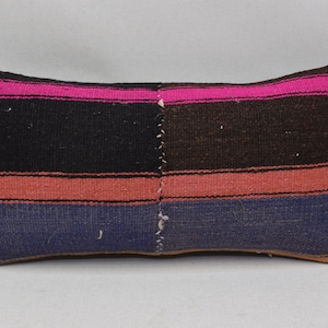 Copertura del cuscino kilim lombare turco, cuscino per l'arredamento della casa, cuscino rustico, cuscino del divano, cuscino kilim tessuto a mano 8 x 16 copertura del cuscino del cuscino 782