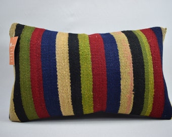 couch kilim pillow cover, lumbar pillow, anatolian pillow, handwoven pillow, decorative pillow, home decor 12x20 pillow cover , 3819