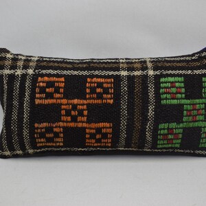 Cuscino tappeto con decoro boho, cuscino decorativo, piccolo cuscino lombare 10x20, cuscino tappeto anatolico, cuscino tappeto turco, federa per cuscino tappeto vintage, 3244