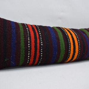 long size kilim pillow, handmade pillow, kilim pillow, home decor kilim pillow, 12x36 bohemian kilim pillow, wool pillow, pillow cover 708