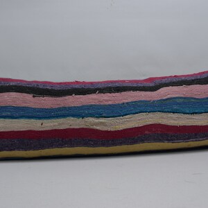 bohemian kilim pillow, decorative kilim pillow, 16x48 multicolor kilim pillow, ethnic pillow, throw pillow, cushion cover / code 485
