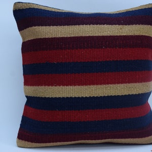 turkish kilim pillow, anatolian kilim pillow, 16x16 handwoven pillow, sofa pillow, natural kilim pillow, handmade pillow cover , 7782