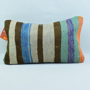 turkish kilim pillow, striped kilim pillow, turkish kilim pillow, bedding pillow, handmade kilim pillow, 12x20 pillow cover , 4341
