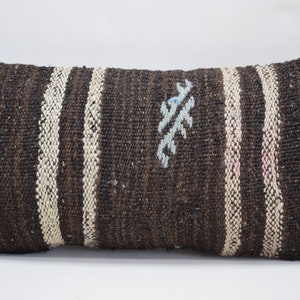 oriental kilim pillow , decorative pillow , bedding pillow , lumbar pillow , boho decor , anatolian wool pillow , 10x20 pillow cover , 1991