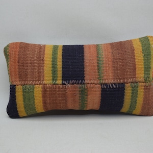 Cuscino kilim tessuto a mano, cuscino kilim turco, cuscino kilim decorativo, cuscino regalo di Natale, cuscino kilim turco 8x16, copertura cuscino, 1141