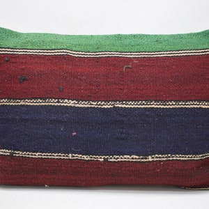 anatolian kilim pillow cover, lumbar pillow, bohemian pillow, decorative pillow, turkish kilim pillow, boho pillow 16x24 pillow cover 2537