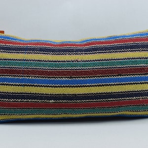 striped kilim pillow cover, handmade kilim pillow, lumbar pillow, bohemian kilim pillow, decorative kilim pillow, 10x20 pillow cover 2971
