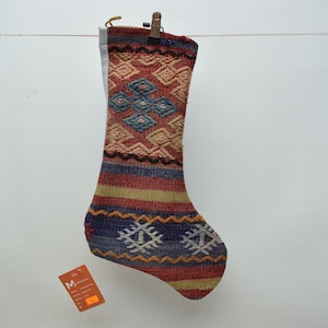 christmas kilim socks wall decor stocking santa claus socks 11x18 home decor Xmas stocking holiday stocking wall decoration socks 294