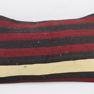 anatolian kilim pillow cover, striped pillow, turkish pillow, kelim kissen, handmade wool pillow, sofa pillow, 12x20 pillow cover , 3299