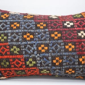 bohemian pillow, geometric pillow, decorative kilim pillow, boho pillow , turkish pillow, kilim pillows , 12x20 pillow cover , 2590