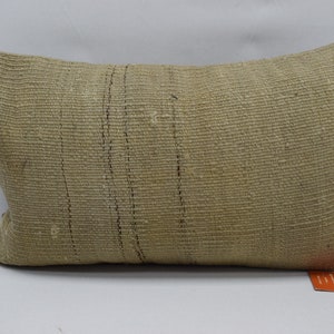 beige kilim pillow, lumbar pillow, anatolian pillow, handwoven pillow, tribal pillow, decorative pillow , 12x20 pillow cover , 02221