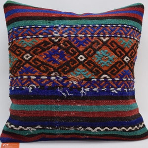 anatolian kilim pillow , ethnic pillow , aztec pillow , turkish pillow , organic kilim pillow , handwoven pillow , 18x18 pillow cover 3539