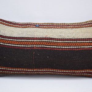 ethnic kilim pillow , aztec kilim pillow , boho pillow , throw pillow , lumbar kilim pillow , tribal pillow , 10x20 cushion cover , 1913