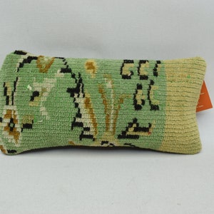 Turkish rug pillow, Handmade pillow, Bohemian decor, Boho home design, Sofa pillow, Bed pillow, Ottoman pillow, 8 x 16 Pillow cover, 920