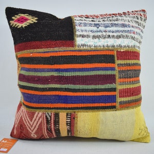 Home decor kilim pillow cover, Anatolian kilim pillow, Ethnic pillow, Aztec pillow, Throw pillow, Nomadic pillow, 20x20 Pillow cover 4276