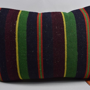 kilim pillow, lumbar pillow, bohemian pillow, anatolian kilim pillow, turkish pillow, tribal pillow, boho pillow 16x24 pillow cover, 2936