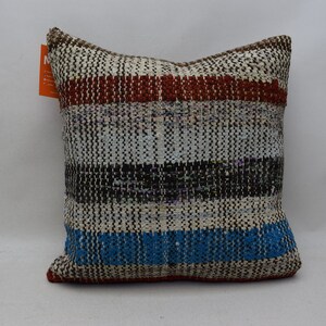 Natural kilim pillow, Boho decor pillow, High quality pillow, Handmade kilim pillow, Tribal kilim pillow, 16x16 cushion cover, code 11606