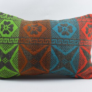 bench decor pillow, kilim pillow, decorative pillow, lumbar pillow, home decor vintage pillow, rustic pillow, 16x24 pillow cover , 2783