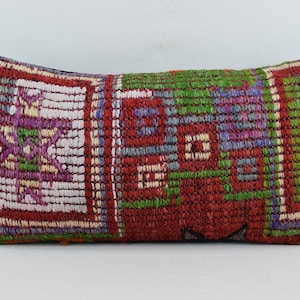 cecim pillow, turkish pillow, bedding decor, lumbar pillow, throw pillow, vintage kilim pillow, natural pillow, 10x20 pillow cover , 2721