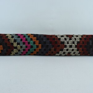 Oreiller kilim lombaire Cecim, oreiller kilim turc 10 x 48, oreiller kilim anatolien, oreiller ethnique, oreiller bohème, taie d'oreiller naturelle 34