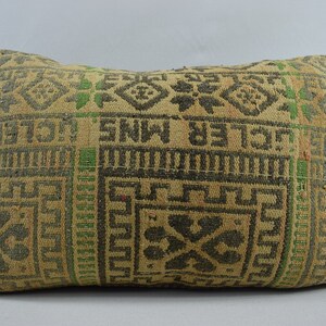 ethnic decor kilim pillow, lumbar pillow, boho pillow, decorative pillow, turkish pillow, handmade wool pillow, 16x24 pillow cover, 2874