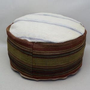 Turkish kilim pouf, Large round pillow cover, Throw pilow pouf, Oriental pillow pouf, Circle pouf, Decorative pillow, Ottoman pouf code 529