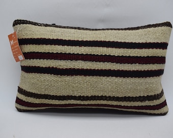 beige kilim pillow, lumbar kilim pillow, bohemian kilim pillow, anatolian kilim pillow, handmade pillow, 12x20 pillow cover , 2261