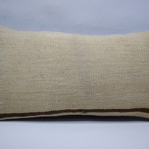 キリム枕、ナチュラル枕、腰椎キリム枕、10x20 ボヘミアン枕、装飾枕、キリム枕、トルコ枕 1015