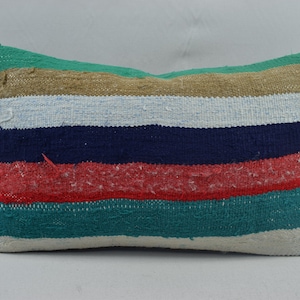 indoor pillow, washable kilim pillow cover 12x20 throw pillow cover, throw kilim pillow, boho lumbar pillow, bedroom pillow cover 3665