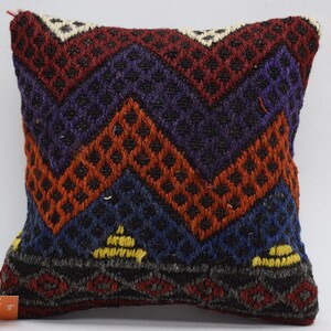 cuscino turco, cuscino kilim, cuscino kilim tribale in lana 14x14 cuscino boho kilim, cuscino kilim geometrico, cuscino boho, fodera cuscino 1242