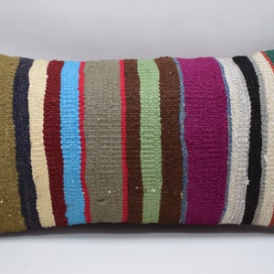 ottoman kilim pillow , striped pillow , turkish pillow , bohemian pillow , decorative pillow , kelim kissen , 10x20 pillow cover , 2222