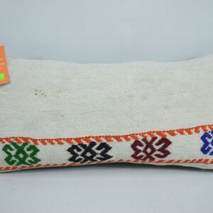 Turkish kilim pillow, Anatolian kilim pillow, Throw pillow, Bohemian kilim pillow, Sofa pillow 10x20 Lumbar kilim pillow, Boho pillow 3062