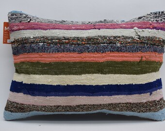 rainbow pillow, lumbar pillow, boho pillow, home decor pillow, turkish pillow, interior pillow / boho pillow 16x24 pillow cover / 2008