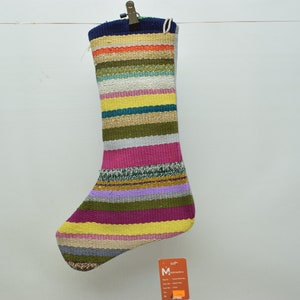 vintage kilim stocking handmade kilim socks 11x18 home decor kilim stocking wool holiday decor Xmas stocking decorative kilim socks 1346