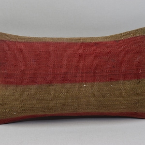 Cuscino kilim per l'arredamento della casa, cuscino kilim Boho, cuscino kilim in lana naturale, cuscino kilim in lana intrecciata a mano, cuscino 8 x 16, fodera per cuscino, 1236