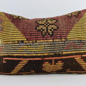 decorative kilim pillow, tribal pillow, anatolian pillow, 16x24 tribal pillow, throw kilim pillow, ethnic decor pillow, pillow cover , 2718