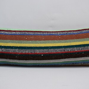 turkish kilim pillow, natural wool kilim pillow, handmade wool kilim pillow, 12x36 nomadic kilim pillow, anatolian pillow, pillow cover 923