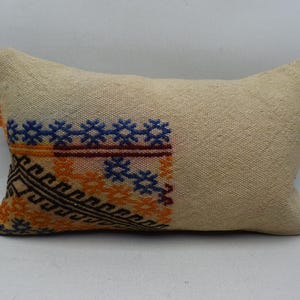 Sofa decor kilim pillow, Turkish couch pillow, Decorative pillow, Throw pillow, Lumbar pillow, Boho pillow, 12x20 Pillow cover, 4515
