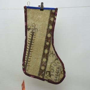 rustic decor rug stocking 11x18 fireplace decor christmas gift stocking handmade rug stocking entryway christmas decor boho rug decor 99