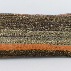 rustic pillow , turkish kilim pillow , decorative pillow , lumbar pillow  , handmade wool pillow , kelim kissen , 10x20 pillow cover , 2416